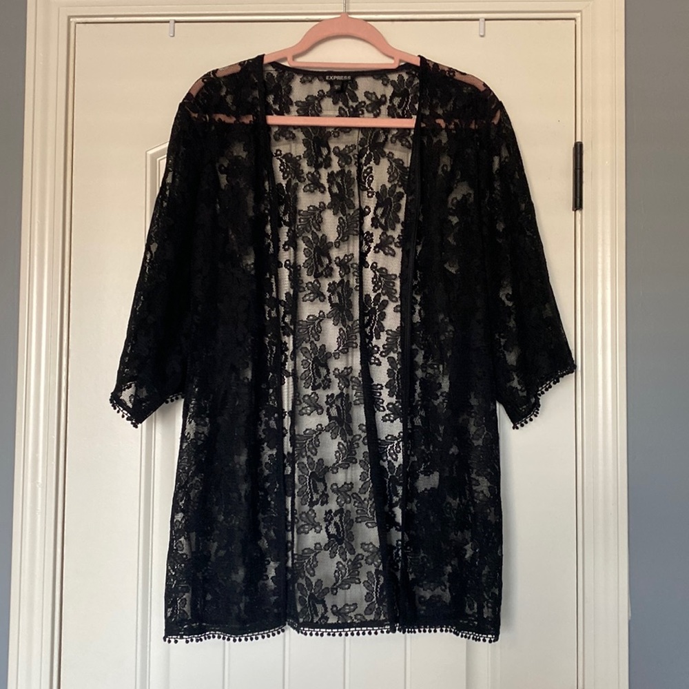 Express black lace cover up